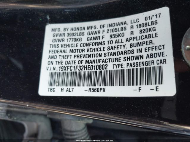 19XFC1F32HE010802 Honda Civic Ex-t