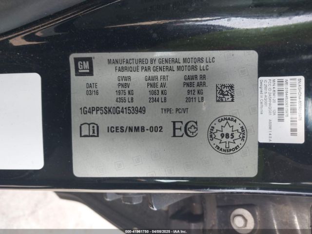 1G4PP5SK0G4153949 Buick Verano