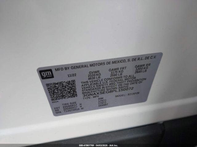 3GNAXSEG8PL150072 Chevrolet Equinox Awd Ls