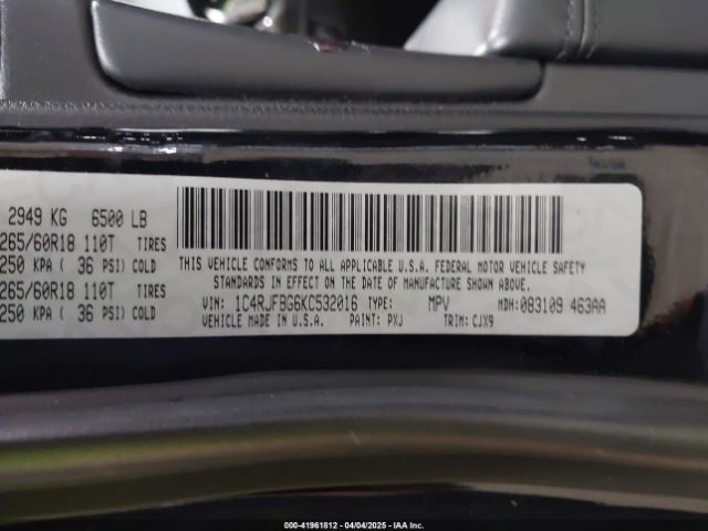 1C4RJFBG6KC532016 Jeep Grand Cherokee Limited 4x4