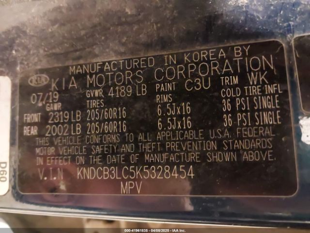 KNDCB3LC5K5328454 KIA NIRO LX