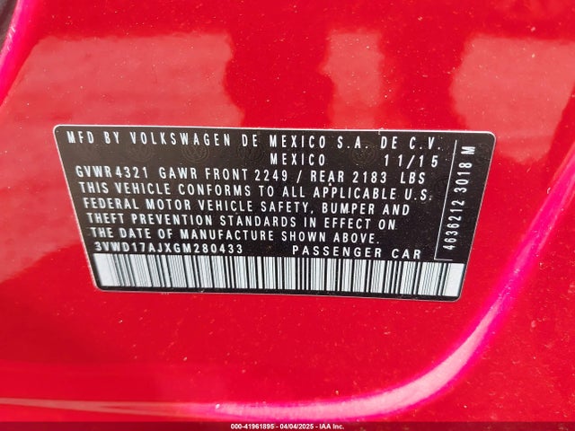 3VWD17AJXGM280433 Volkswagen Jetta 1.8t Sport