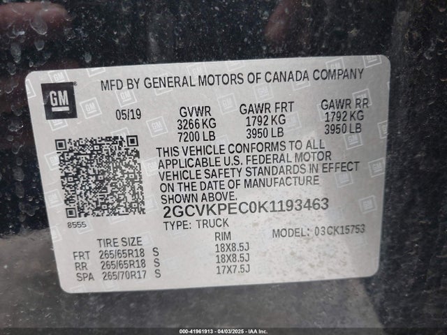 Chevrolet Silverado 1500 Ld Lt 2019 2GCVKPEC0K1193463 Image 9