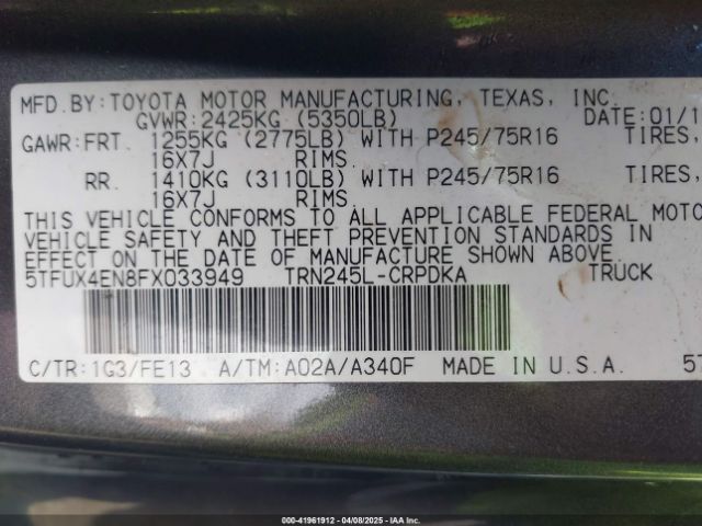 5TFUX4EN8FX033949 Toyota Tacoma