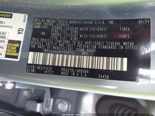 7MUCAAAG0RV092755 Toyota Corolla Cross Le
