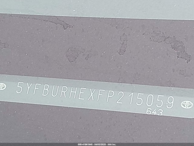 5YFBURHEXFP215059 Toyota Corolla S Plus