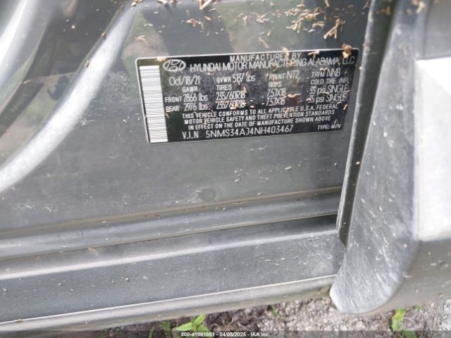 2022 HYUNDAI SANTA FE 5NMS34AJ4NH403467 Photo 8