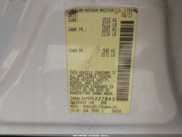 1N4AL3AP9EN227843 Nissan Altima 2.5 S