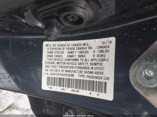 2HGFC2F54JH526386 Honda Civic Lx