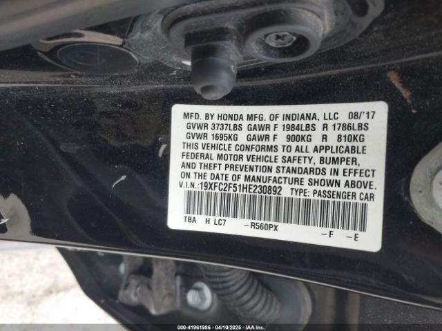 19XFC2F51HE230892 Honda Civic Lx