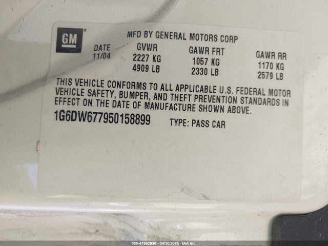 2005 CADILLAC STS 1G6DW677950158899 Photo 8