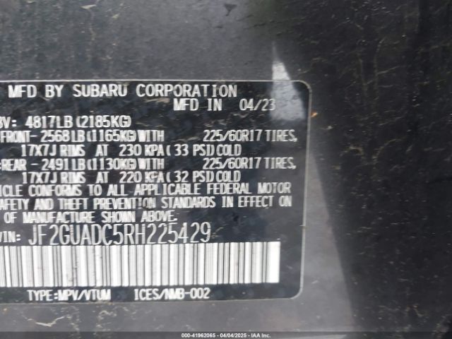 JF2GUADC5RH225429 Subaru Crosstrek Premium