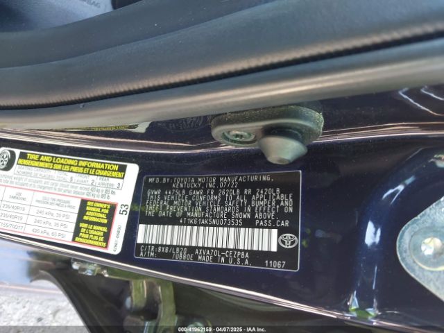 4T1K61AK5NU073535 Toyota CAMRY XSE