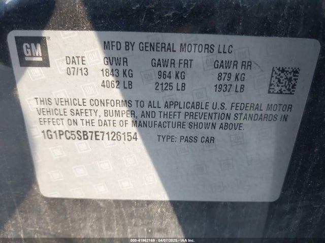 Chevrolet Cruze 1lt Auto 2014 1G1PC5SB7E7126154 Image 9