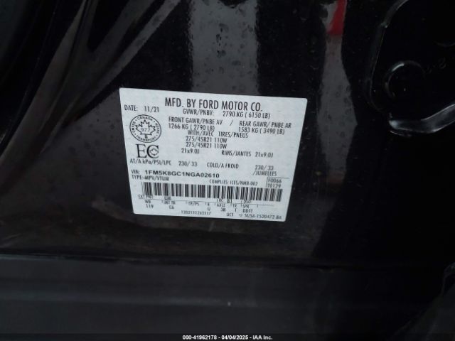 2022 FORD EXPLORER 1FM5K8GC1NGA02610 Photo 8