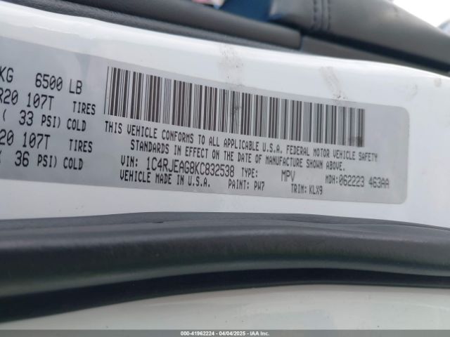 2019 JEEP GRAND CHEROKEE 1C4RJEAG8KC832538 Photo 8