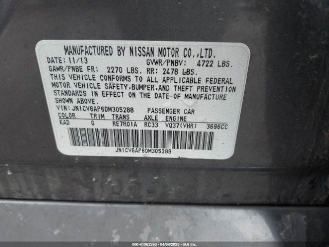 2013 INFINITI G37 JN1CV6AP6DM305288 Photo 8