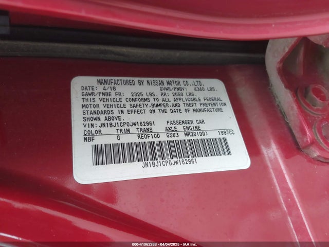 JN1BJ1CP0JW162961 Nissan Rogue Sport S