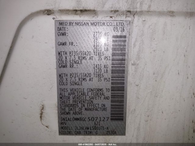 5N1AL0MM8GC507127 Infiniti QX60