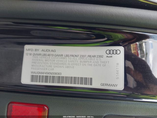 2019 AUDI A4 WAUGMAF45KN008083 Photo 8