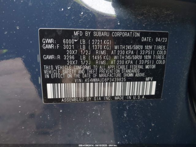 2023 SUBARU ASCENT 4S4WMAUD8P3439825 Photo 8