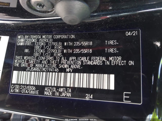 JTJSARBZ1M2194146 Lexus Nx 300 F Sport