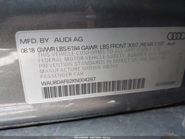 WAU8DAF82KN004287 Audi A8 L 55