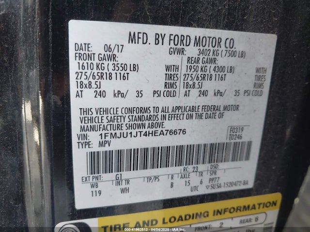 1FMJU1JT4HEA76676 Ford Expedition Xlt