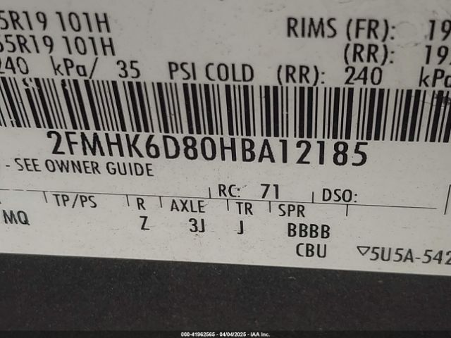 2FMHK6D80HBA12185 Ford Flex Limited