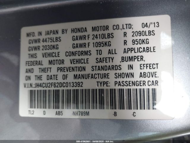 2013 ACURA TSX JH4CU2F62DC013392 Photo 8