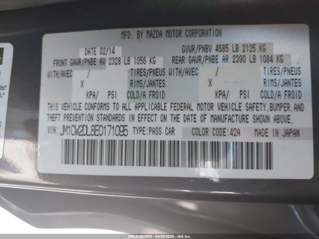 JM1CW2DL8E0171095 Mazda Mazda5 Grand Touring