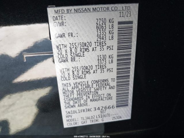 5N1DL1FR3RC342666 Infiniti QX60 LUXE