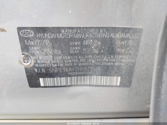 5NPE34AF2HH579028 Hyundai Sonata Sport