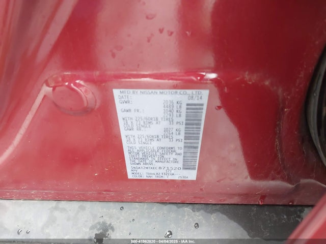 Nissan Rogue Sl 2014 5N1AT2MTXEC871520 Image 9