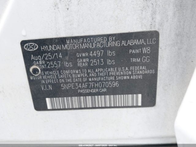 5NPE34AF7FH070596 Hyundai Sonata Limited