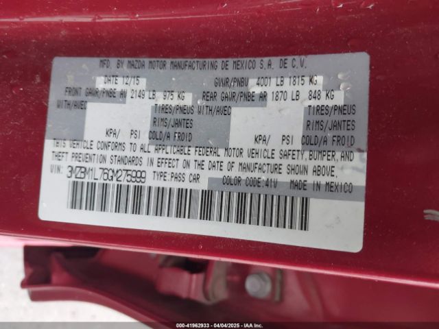 3MZBM1L76GM275999 Mazda Mazda3 I Touring