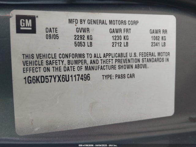 2006 CADILLAC DTS 1G6KD57YX6U117496 Photo 8