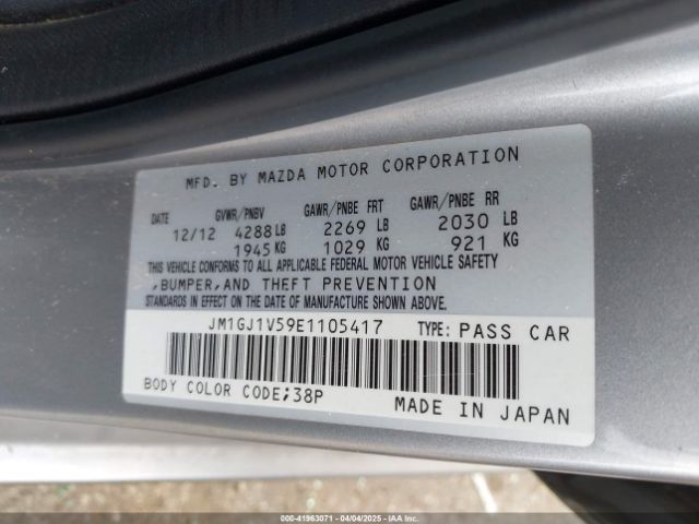 JM1GJ1V59E1105417 Mazda Mazda6 I Touring