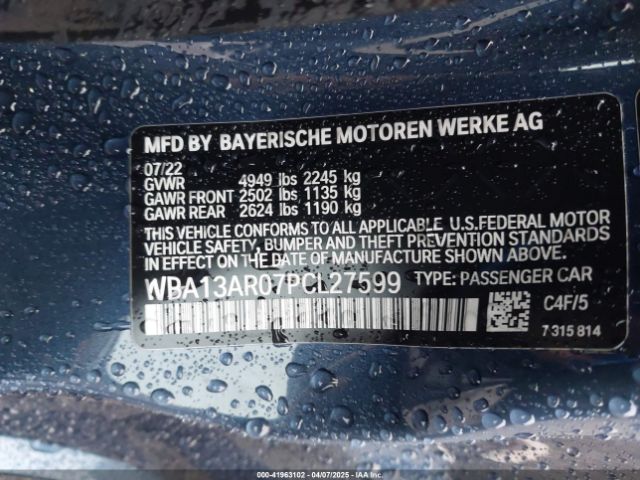 WBA13AR07PCL27599 BMW M440i Xdrive