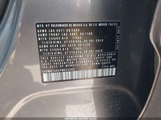 3VVMB7AX4PM023080 Volkswagen Tiguan 2.0t Se