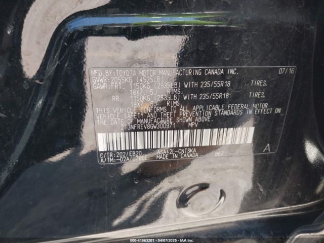 2T3NFREV8GW300971 Toyota RAV4 SE