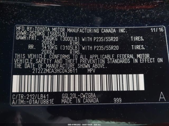 2017 LEXUS RX 350 2T2ZZMCA3HC043611 Photo 8