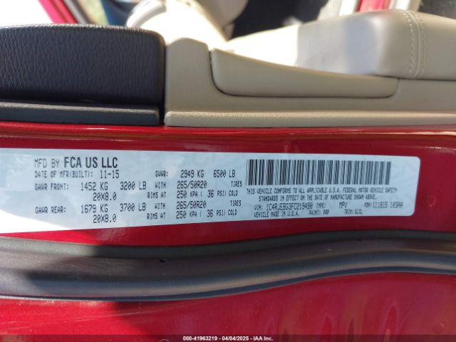 1C4RJEBG3FC219490 Jeep Grand Cherokee Limited