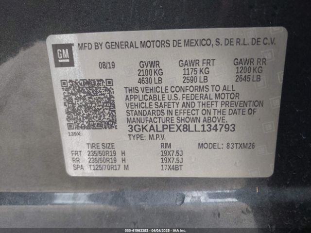 3GKALPEX8LL134793 GMC Terrain Fwd Slt