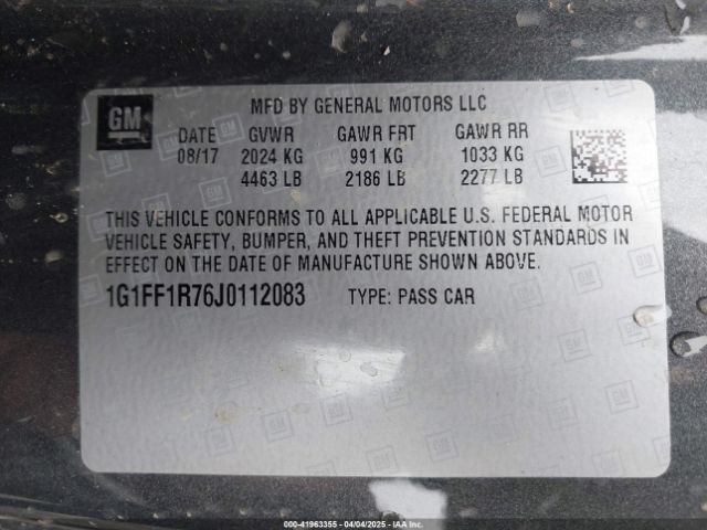 1G1FF1R76J0112083 Chevrolet Camaro 1ss