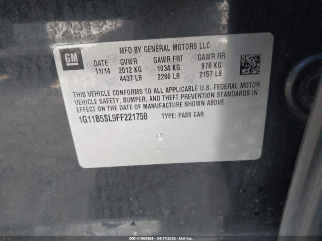 1G11B5SL9FF221758 Chevrolet MALIBU LS