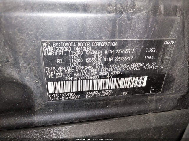 Toyota RAV4 LE 2019 JTMH1RFVXKD036880 Image 9