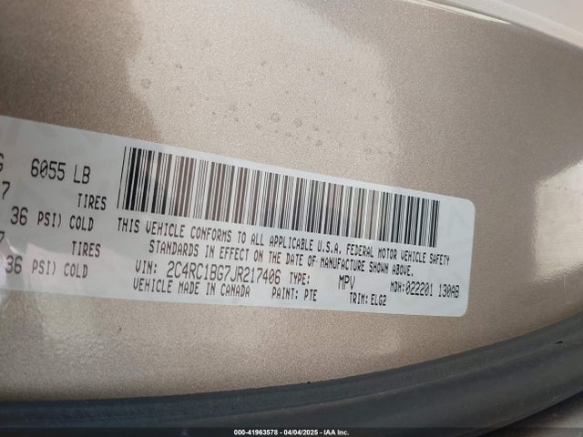 Chrysler Pacifica Touring L 2018 2C4RC1BG7JR217406 Image 9