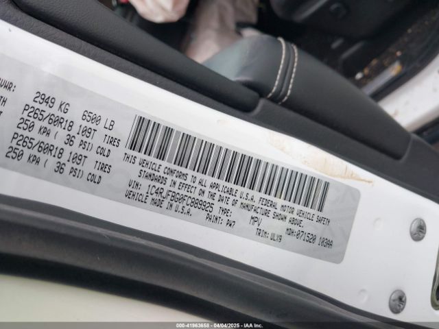 1C4RJFBG0FC889925 Jeep Grand Cherokee Limited