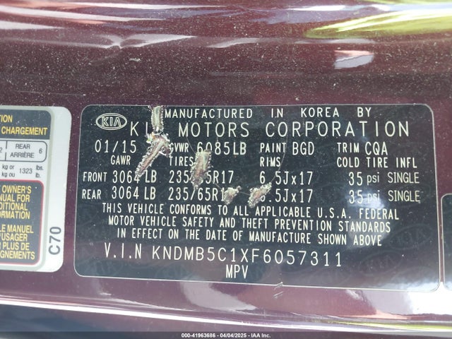KNDMB5C1XF6057311 KIA SEDONA LX